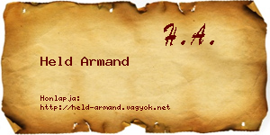 Held Armand névjegykártya